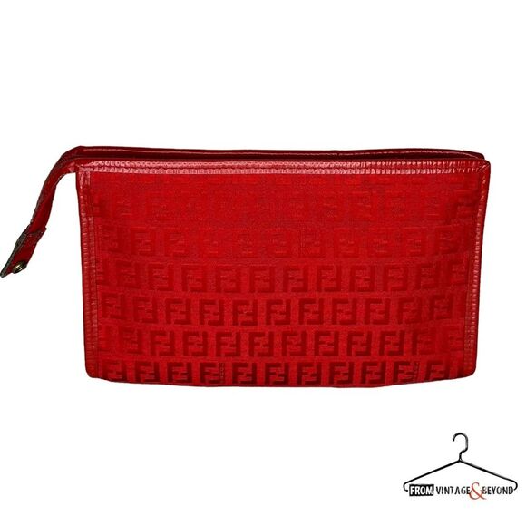 Vintage Fendi Clutch Monogram Canvas Leather - Picture 2 of 10